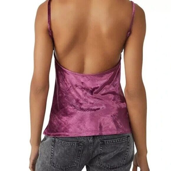 Free People All Night Velvet Tunic Fig Jam Size Small New - Picture 2 of 5